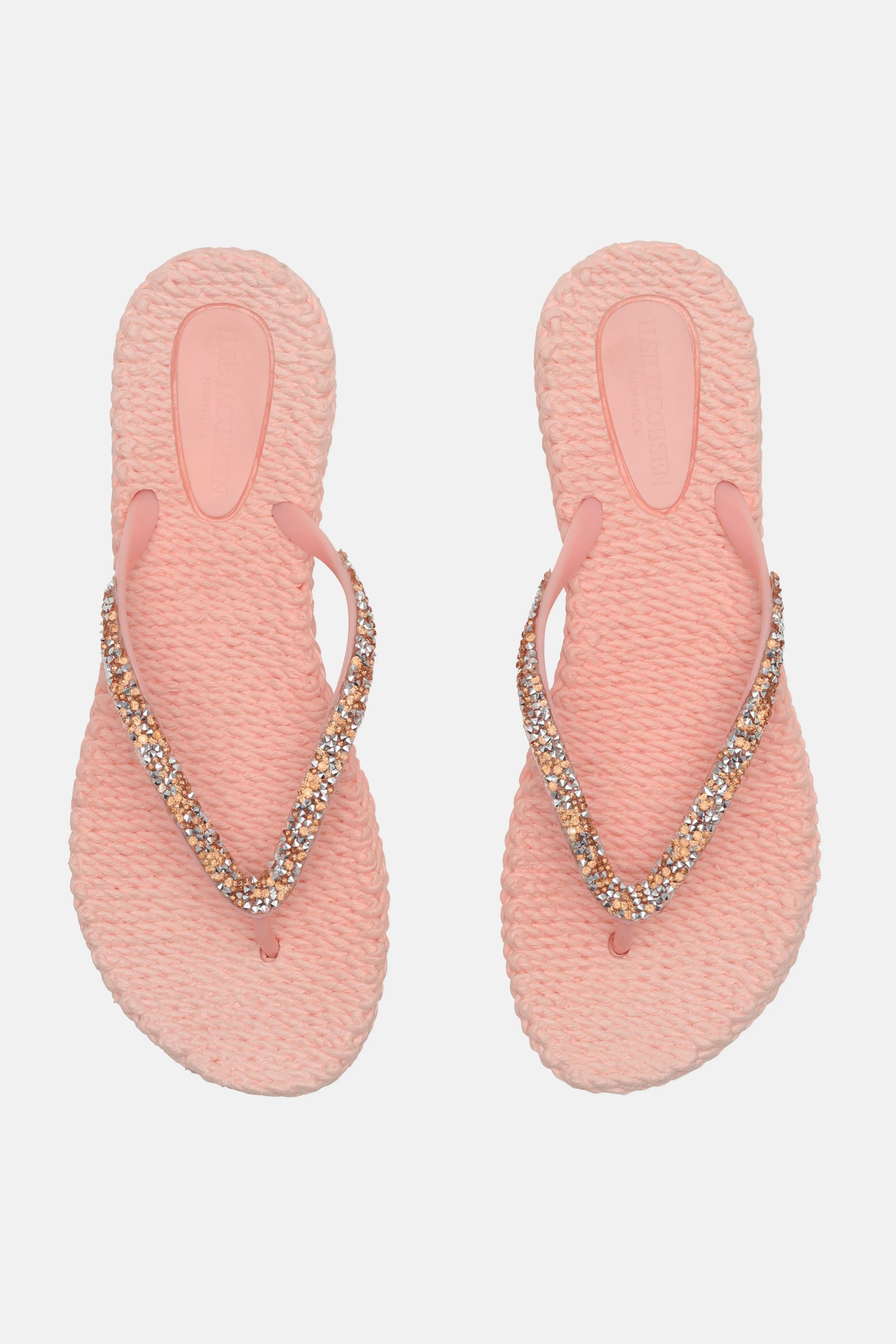 Flip Flops With Rhinestones - Soft Coral